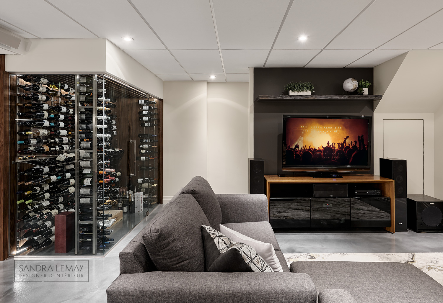 Rénovation Soussol chic et moderne Sandra Lemay Designer d’intérieur