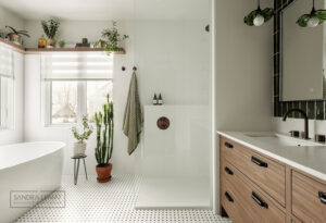 SALLE DE BAIN VERT BOUTEILLE — Design intérieur — photo projet 1